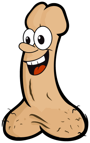 A grinning cartoon dick